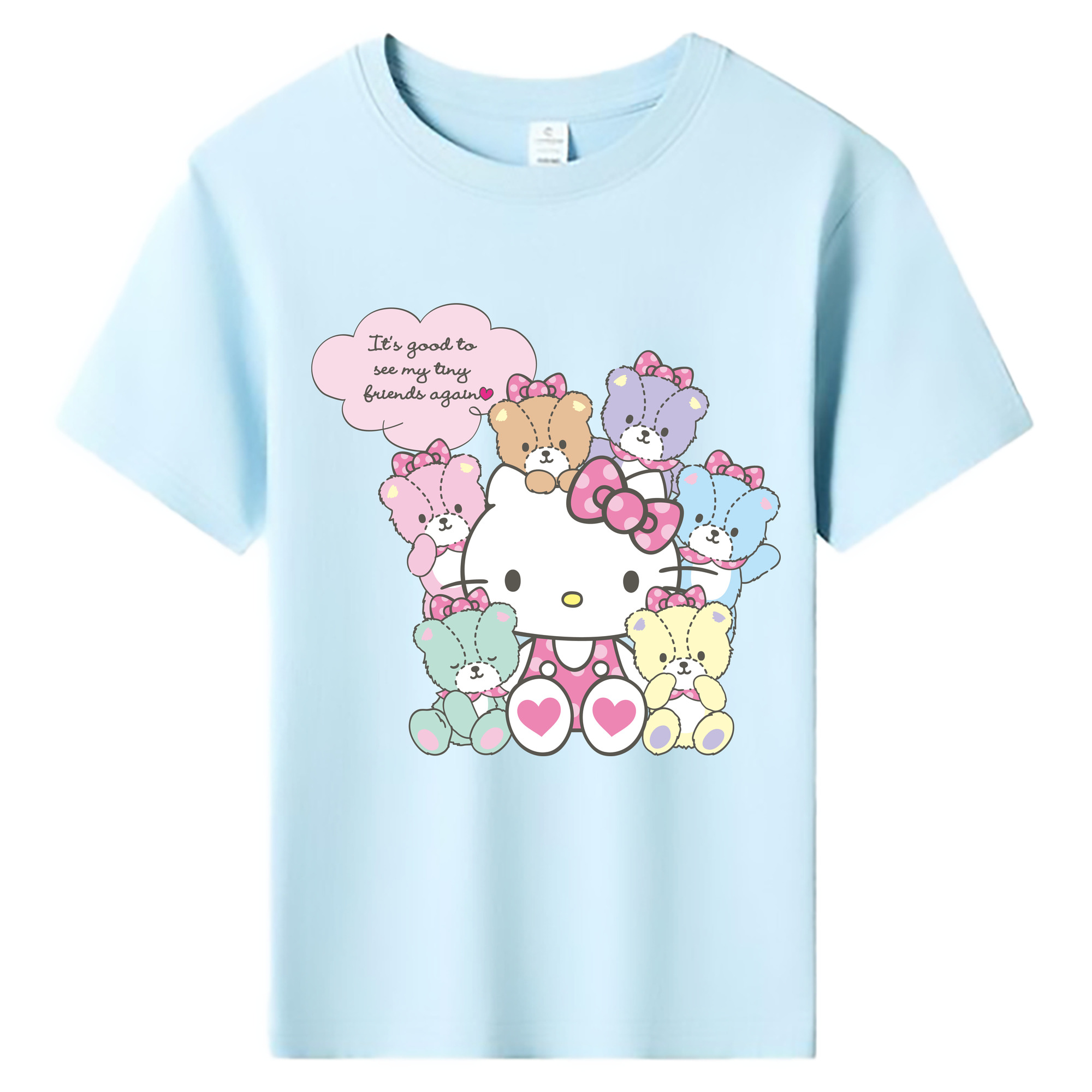 （画像用） Hello Kitty ハローキティ 綿100％キッズTシャツ（フロントプリント）